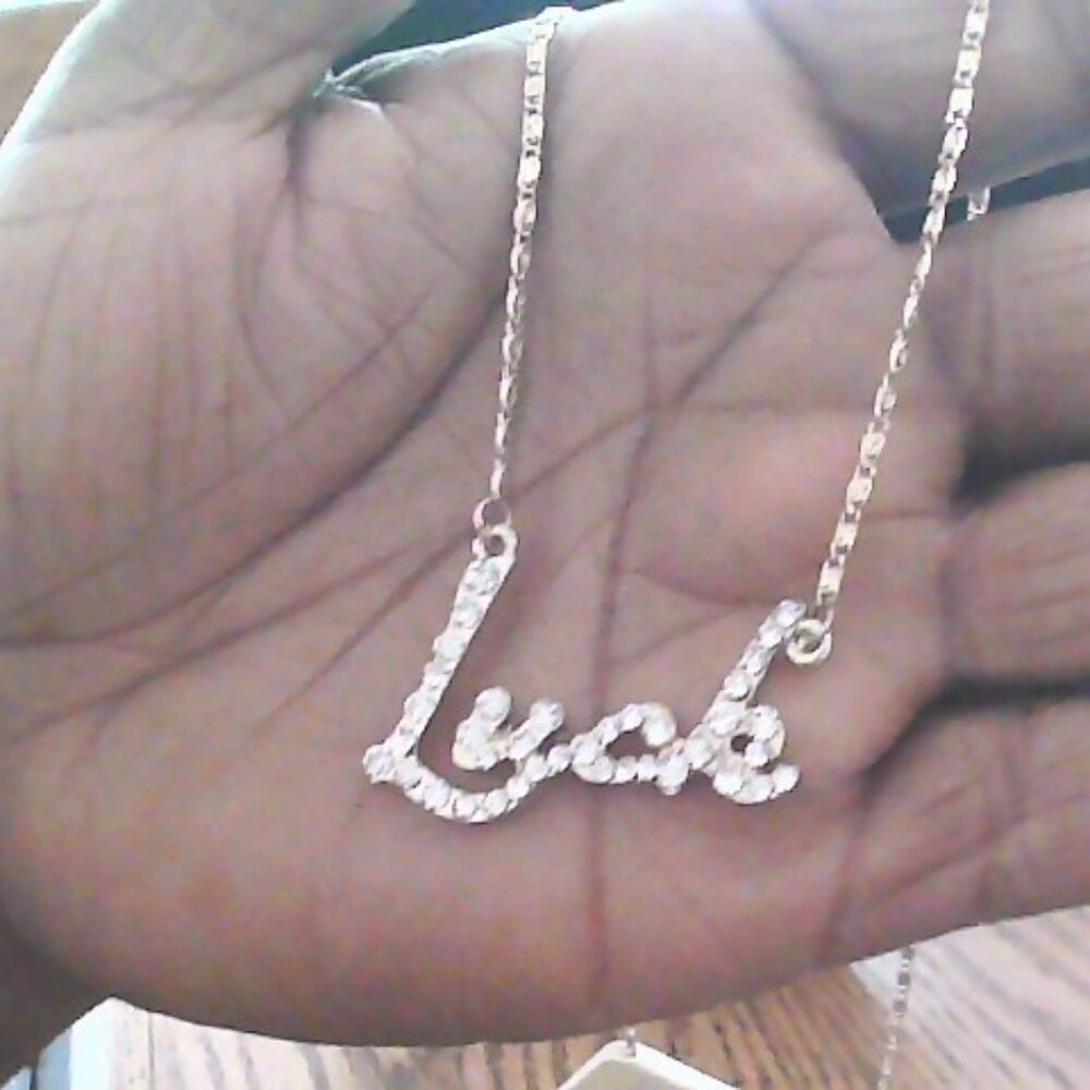 GOLD TONE CRYSTAL LUCK NECKLACE - Picture 7 of 9